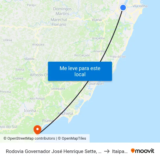 Rodovia Governador José Henrique Sette, 353 to Itaipava map