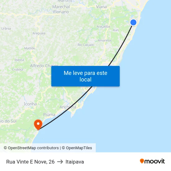 Rua Vinte E Nove, 26 to Itaipava map