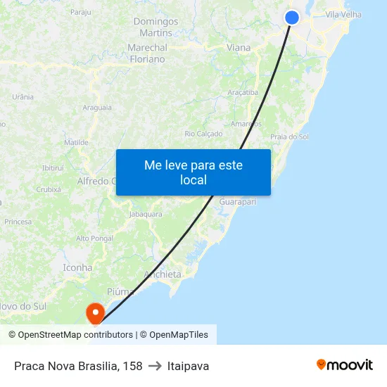 Praca Nova Brasilia, 158 to Itaipava map