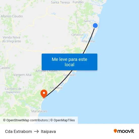 Cda Extrabom to Itaipava map