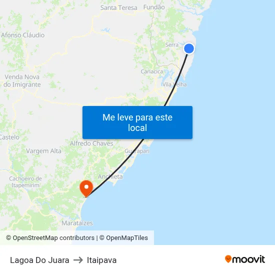 Lagoa Do Juara to Itaipava map