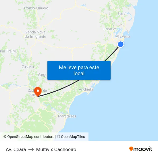 Av. Ceará to Multivix Cachoeiro map