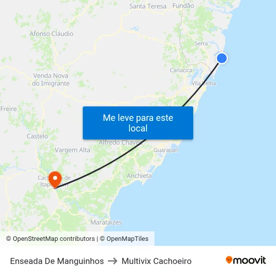 Enseada De Manguinhos to Multivix Cachoeiro map