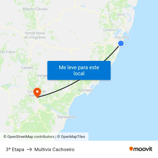 3ª Etapa to Multivix Cachoeiro map