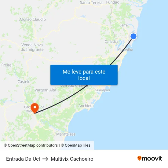 Entrada Da Ucl to Multivix Cachoeiro map