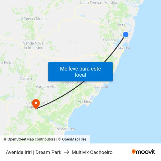 Avenida Iriri | Dream Park to Multivix Cachoeiro map