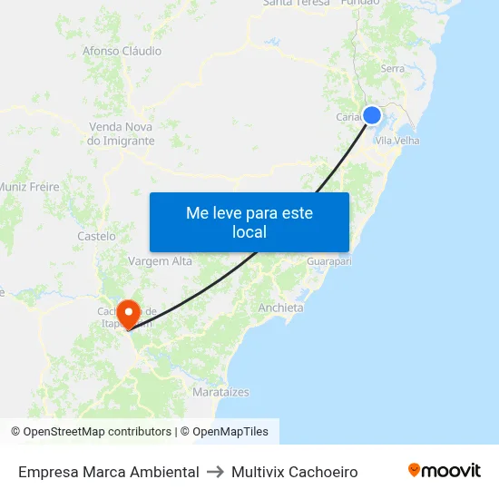 Empresa Marca Ambiental to Multivix Cachoeiro map