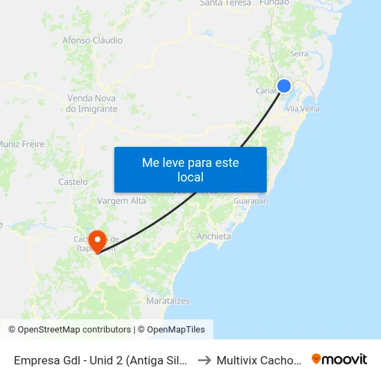 Empresa Gdl - Unid 2 (Antiga Silotec) to Multivix Cachoeiro map
