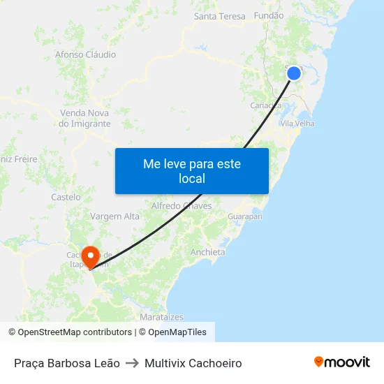 Praça Barbosa Leão to Multivix Cachoeiro map