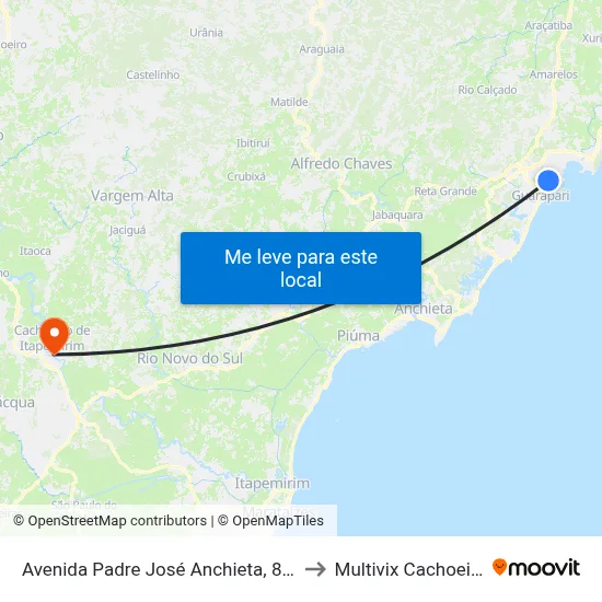 Avenida Padre José Anchieta, 839 to Multivix Cachoeiro map