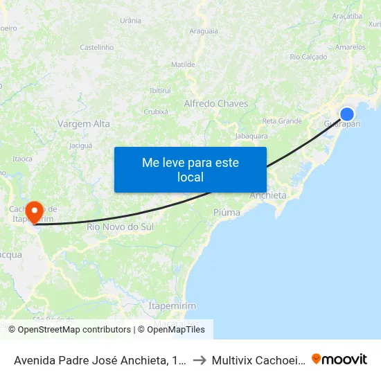 Avenida Padre José Anchieta, 190 to Multivix Cachoeiro map