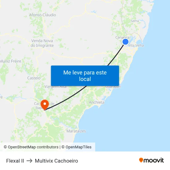 Flexal II to Multivix Cachoeiro map