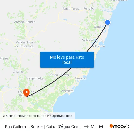 Rua Guilerme Becker | Caixa D'Água Cesanrua Guilerme Becker | Caixa D'Água Cesan to Multivix Cachoeiro map