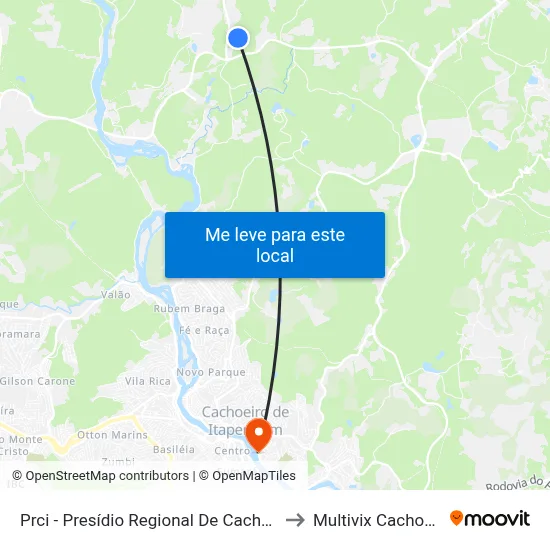 Prci - Presídio Regional De Cachoeiro to Multivix Cachoeiro map