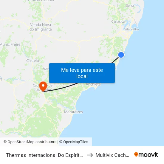 Thermas Internacional Do Espírito Santo to Multivix Cachoeiro map