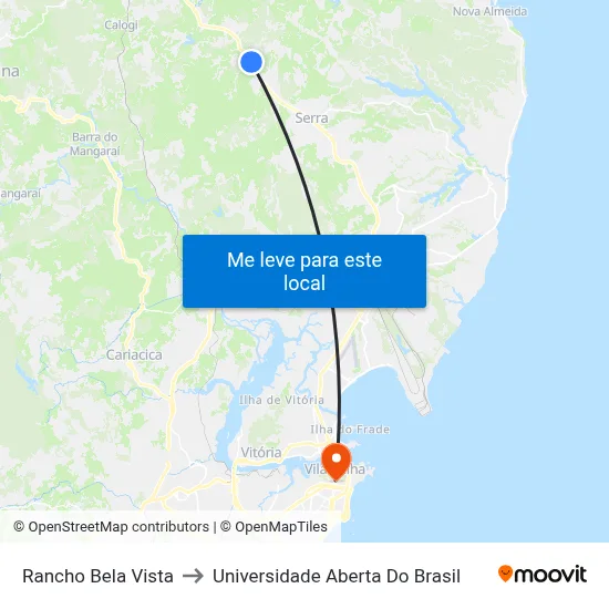 Rancho Bela Vista to Universidade Aberta Do Brasil map