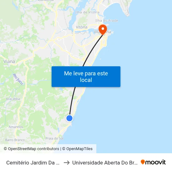 Cemitério Jardim Da Paz to Universidade Aberta Do Brasil map