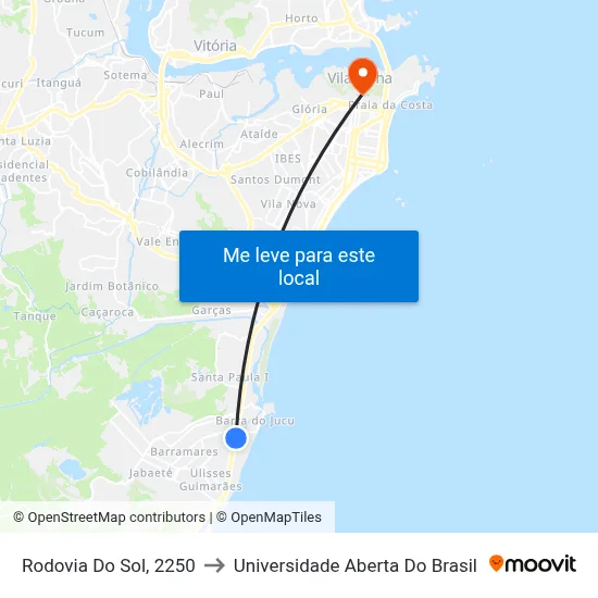 Rodovia Do Sol, 2250 to Universidade Aberta Do Brasil map