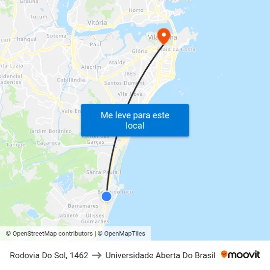 Rodovia Do Sol, 1462 to Universidade Aberta Do Brasil map
