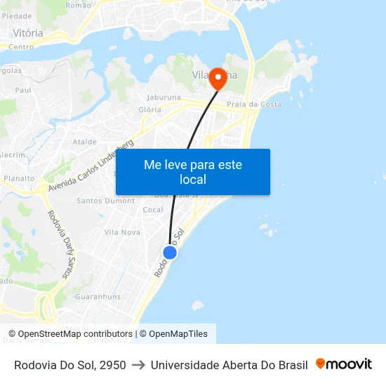 Rodovia Do Sol, 2950 to Universidade Aberta Do Brasil map