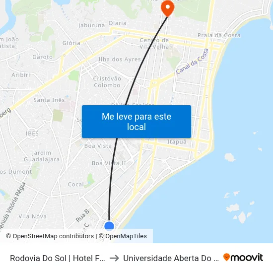 Rodovia Do Sol | Hotel Faraóh to Universidade Aberta Do Brasil map