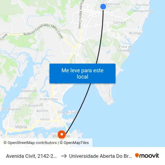 Avenida Civit, 2142-2418 to Universidade Aberta Do Brasil map
