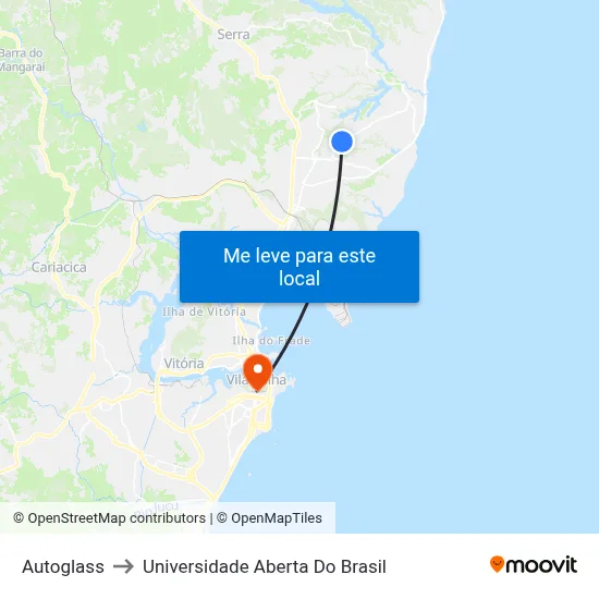 Autoglass to Universidade Aberta Do Brasil map