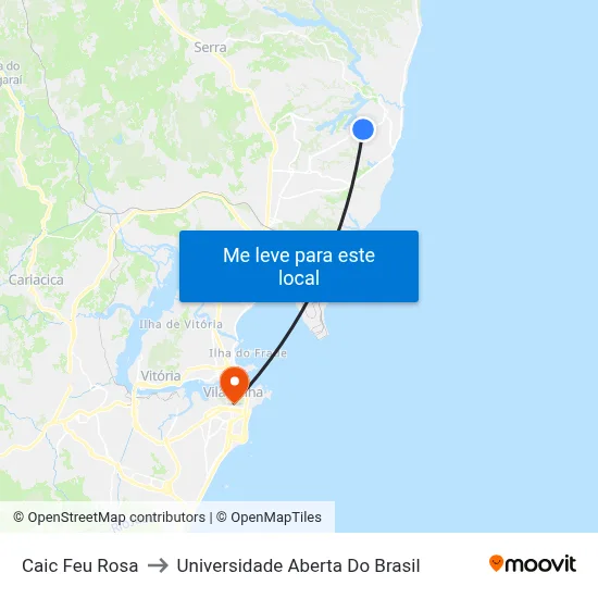 Caic Feu Rosa to Universidade Aberta Do Brasil map