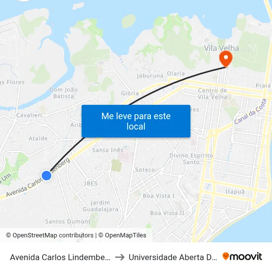 Avenida Carlos Lindemberg, 2881 to Universidade Aberta Do Brasil map