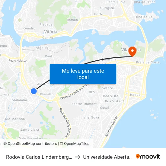 Rodovia Carlos Lindemberg, 6016-6030 to Universidade Aberta Do Brasil map