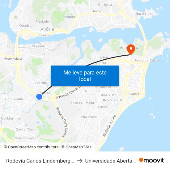 Rodovia Carlos Lindemberg, 5091-5349 to Universidade Aberta Do Brasil map