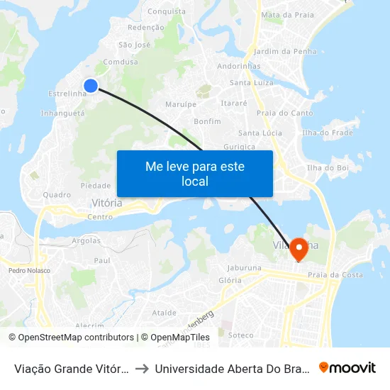Viação Grande Vitória to Universidade Aberta Do Brasil map