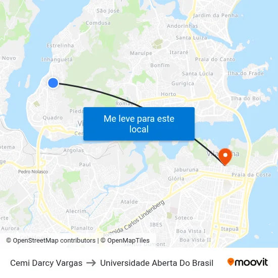 Cemi Darcy Vargas to Universidade Aberta Do Brasil map