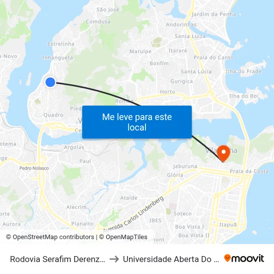 Rodovia Serafim Derenzi, 507 to Universidade Aberta Do Brasil map