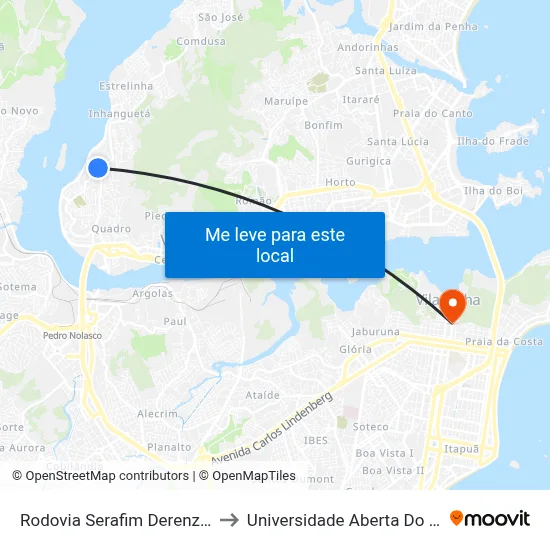 Rodovia Serafim Derenzi, 379 to Universidade Aberta Do Brasil map