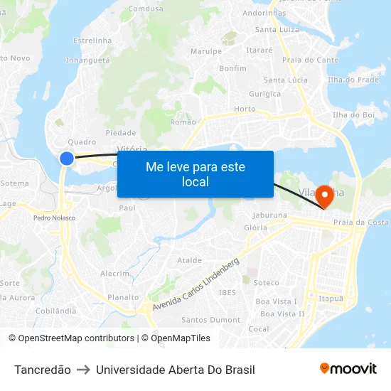 Tancredão to Universidade Aberta Do Brasil map
