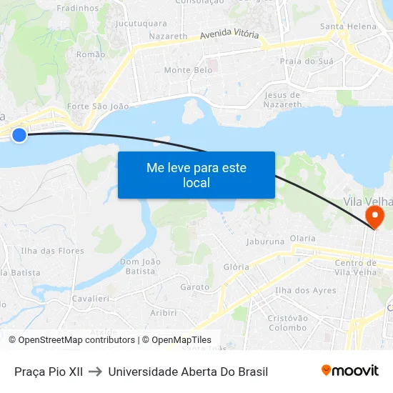 Praça Pio XII to Universidade Aberta Do Brasil map