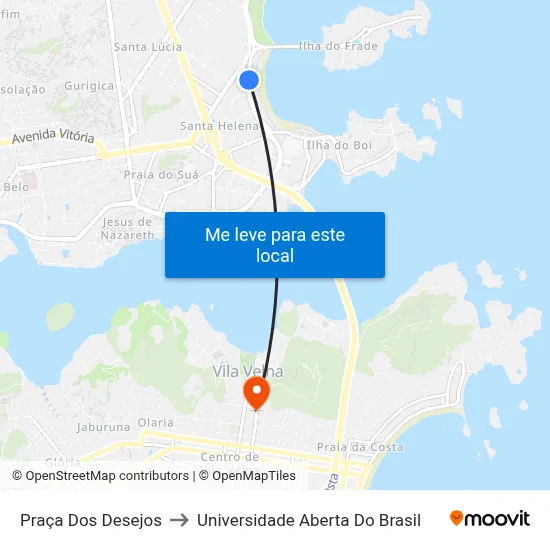 Praça Dos Desejos to Universidade Aberta Do Brasil map