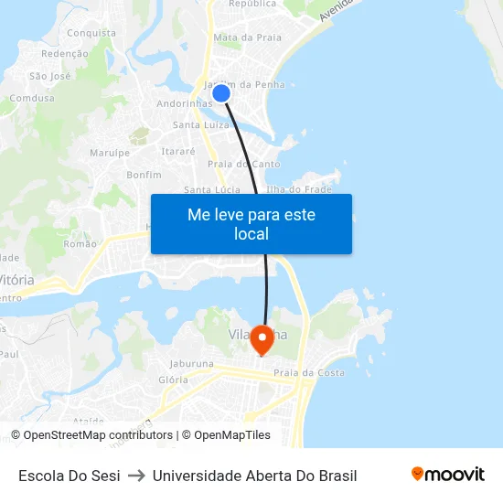 Escola Do Sesi to Universidade Aberta Do Brasil map
