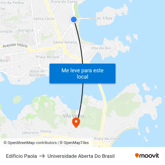 Edifício Paola to Universidade Aberta Do Brasil map