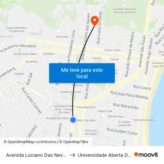 Avenida Luciano Das Neves, 1726 to Universidade Aberta Do Brasil map