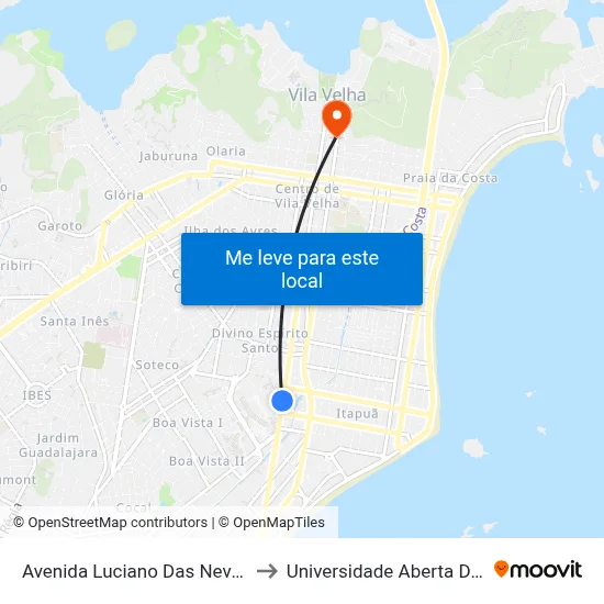 Avenida Luciano Das Neves, 1072 to Universidade Aberta Do Brasil map