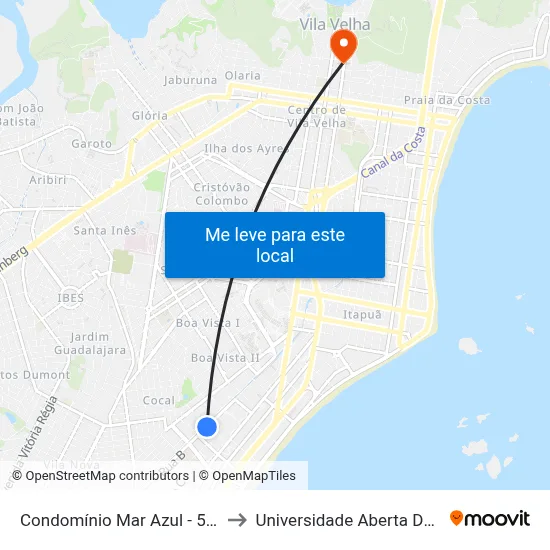 Condomínio Mar Azul - 5ª Etapa to Universidade Aberta Do Brasil map