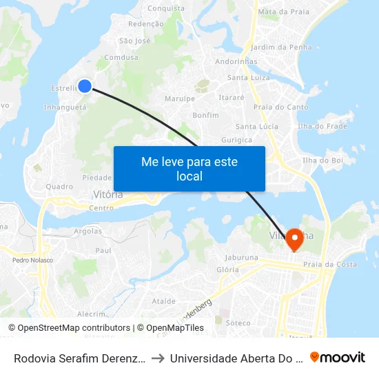 Rodovia Serafim Derenzi, 360 to Universidade Aberta Do Brasil map