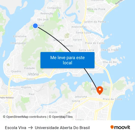 Escola Viva to Universidade Aberta Do Brasil map