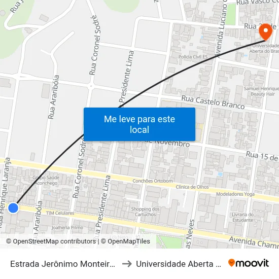 Estrada Jerônimo Monteiro, 337-413 to Universidade Aberta Do Brasil map