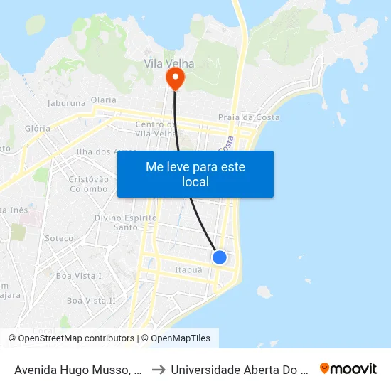 Avenida Hugo Musso, 2038 to Universidade Aberta Do Brasil map