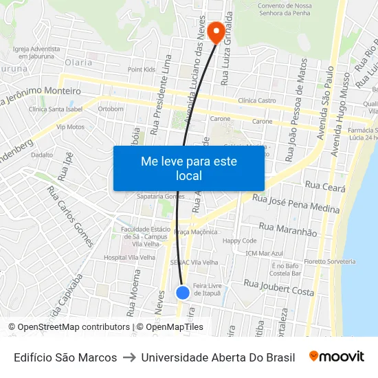Edifício São Marcos to Universidade Aberta Do Brasil map