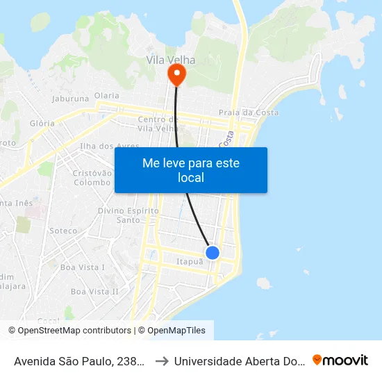 Avenida São Paulo, 2381-2511 to Universidade Aberta Do Brasil map