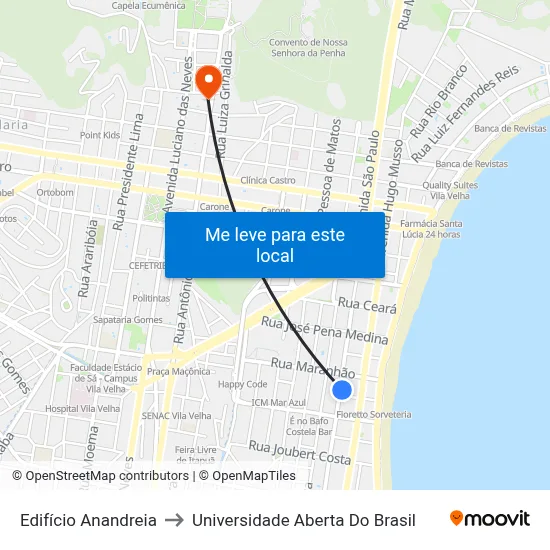 Edifício Anandreia to Universidade Aberta Do Brasil map
